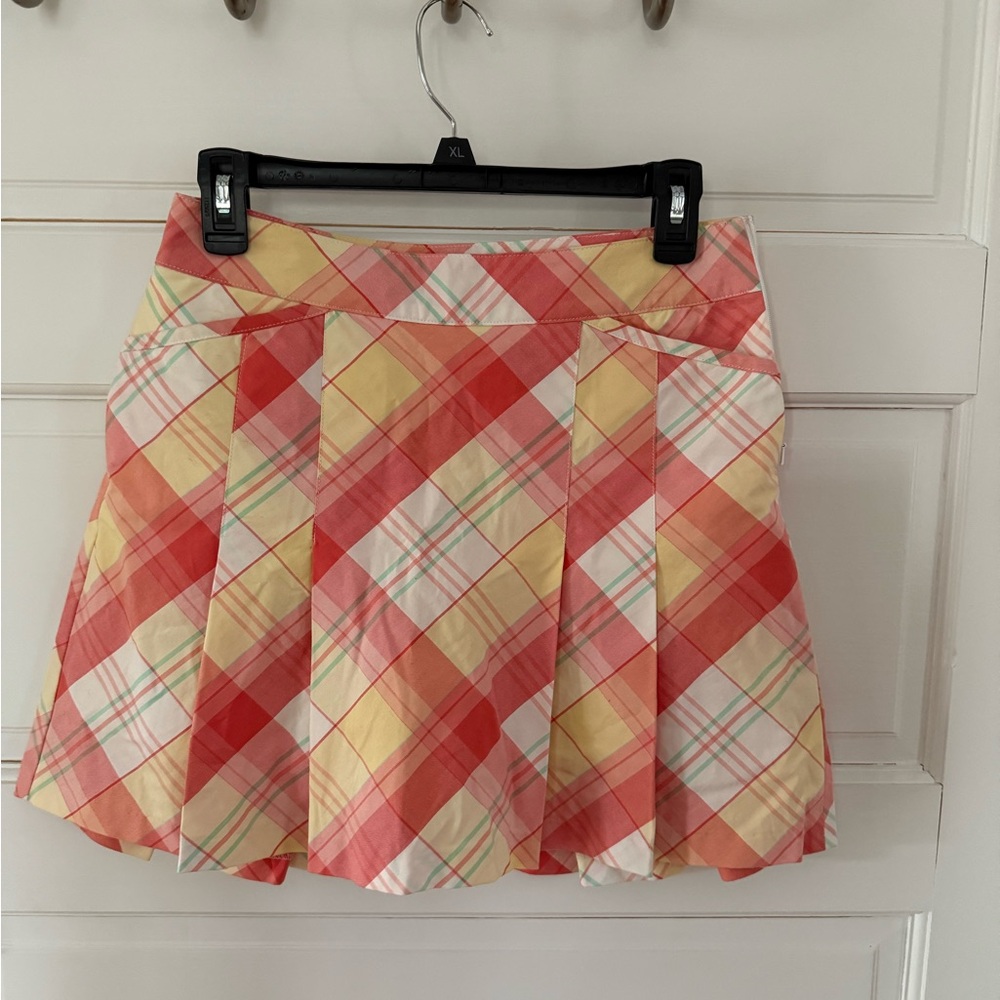 Golf skort, coral white yellow Size 2 by Lady Hagen